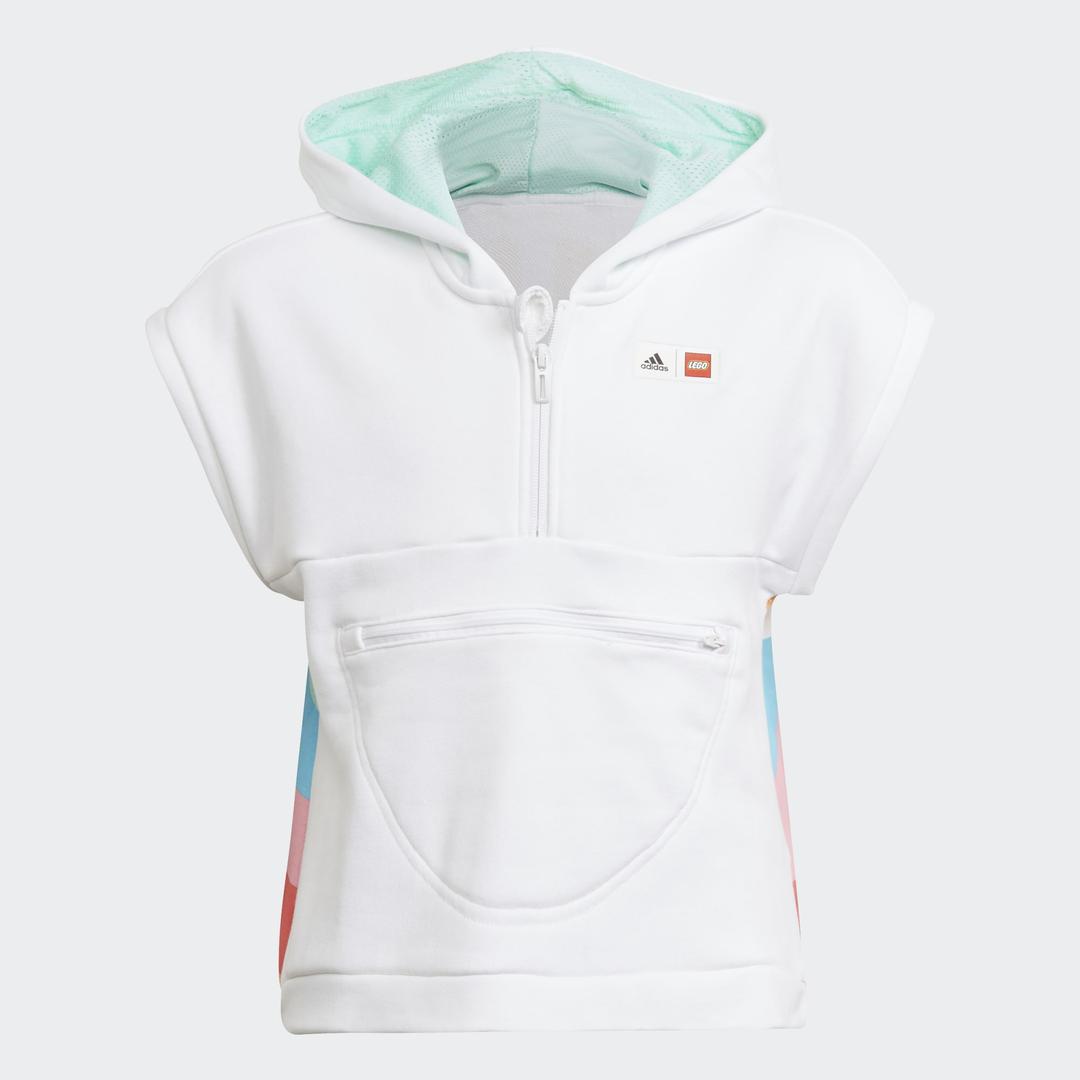 adidas x LEGO DOTS White Short Sleeve Hoodie (GN8853-1)