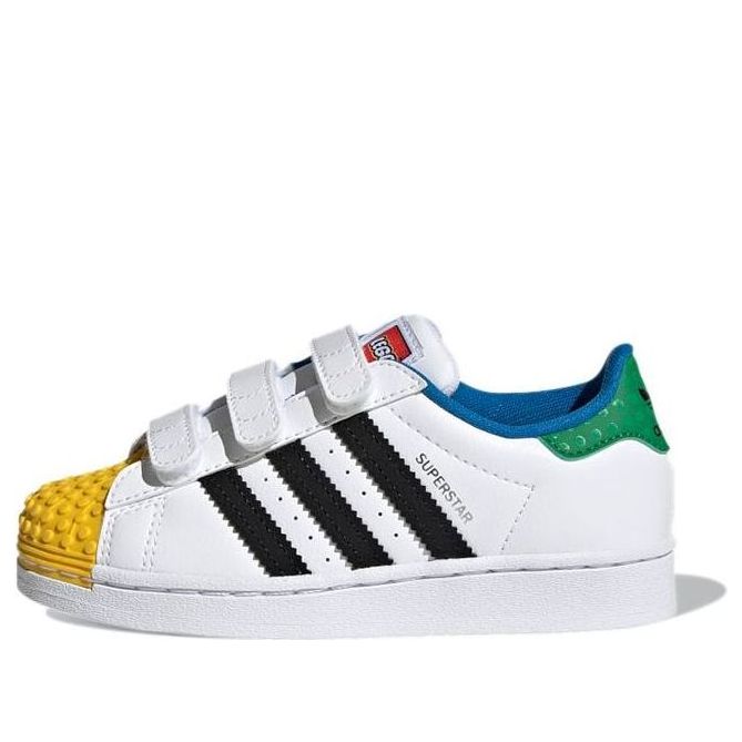 LEGO H03964-1 adidas Superstar CF J x LEGO (White Yellow Green) - Kids' Shoes