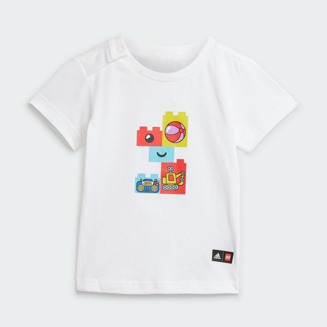 adidas x LEGO Play White T-Shirt and Shorts Set (HB4429-1)