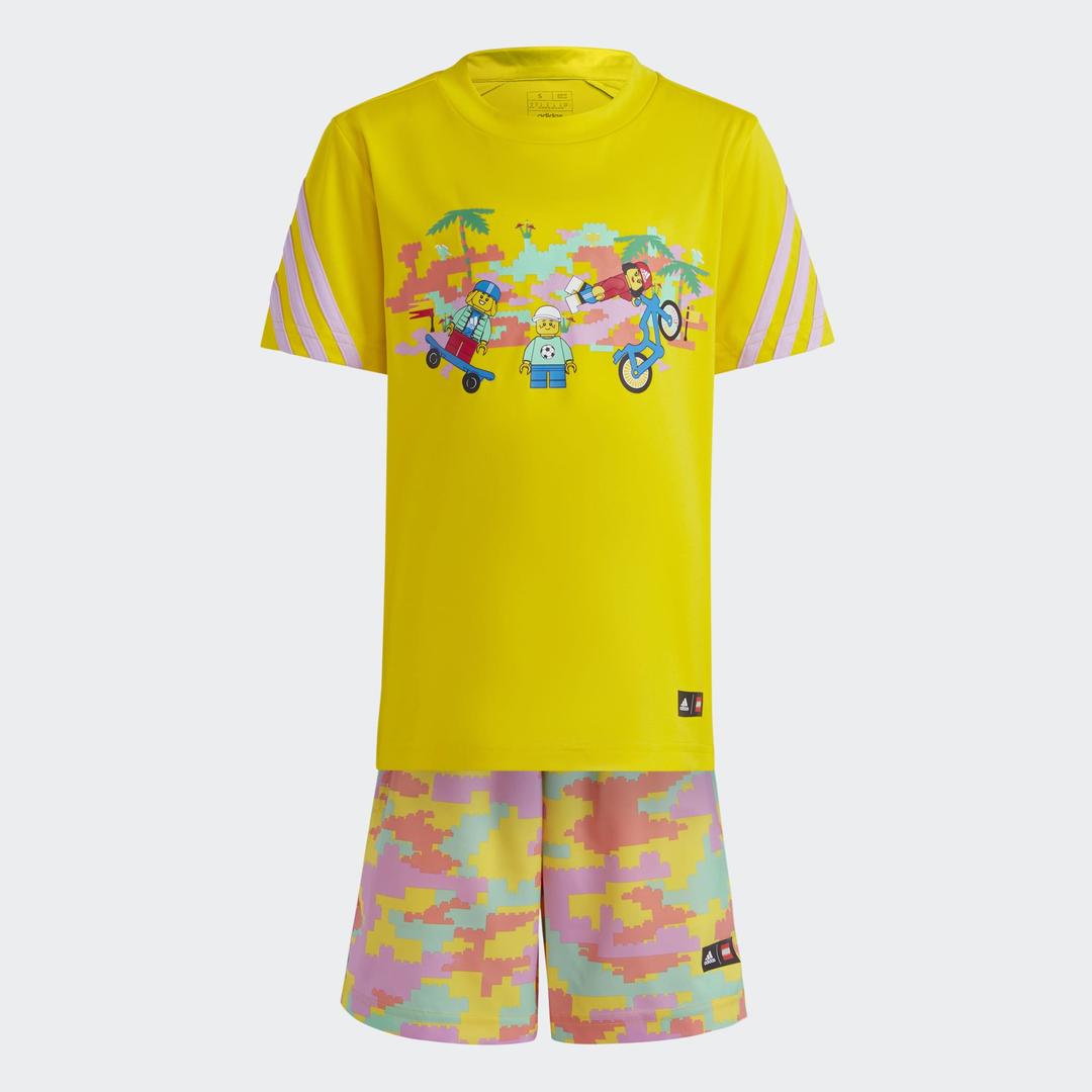 adidas x LEGO Play Yellow T-Shirt and Shorts Set (HB4473-1)