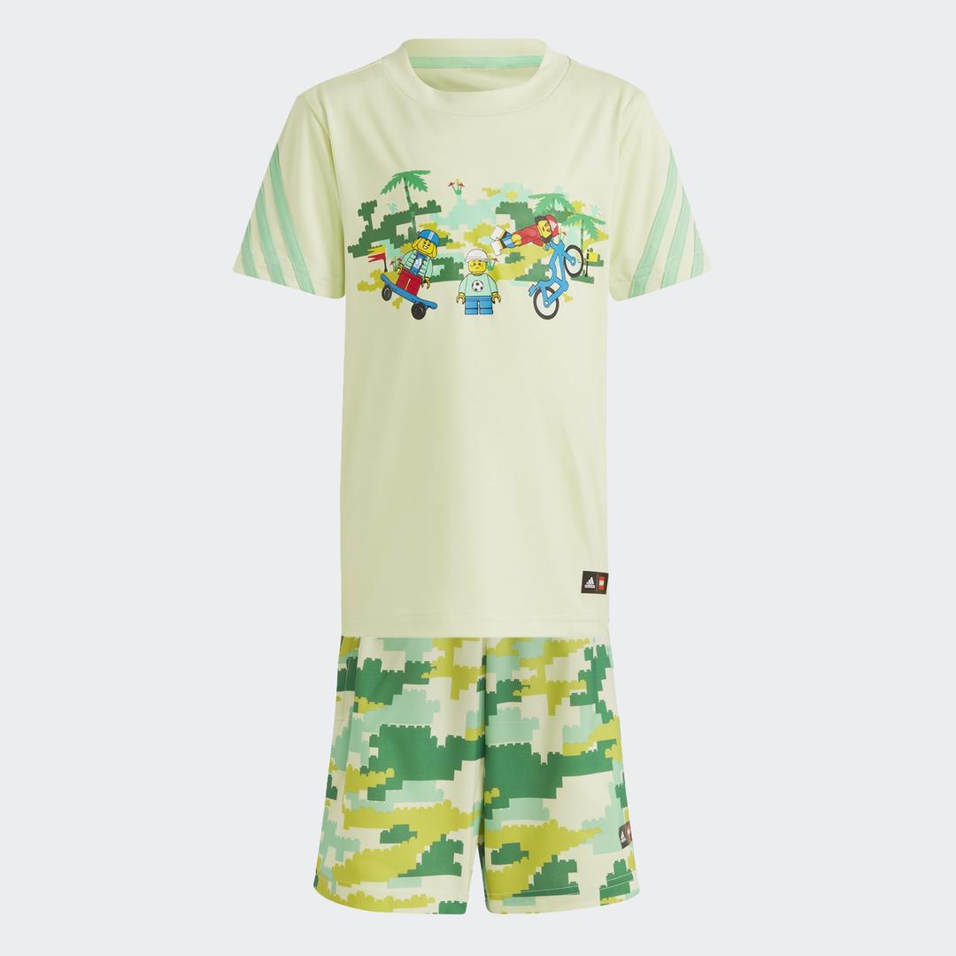 adidas x LEGO Play Green T-Shirt and Shorts Set (HS1166-1)