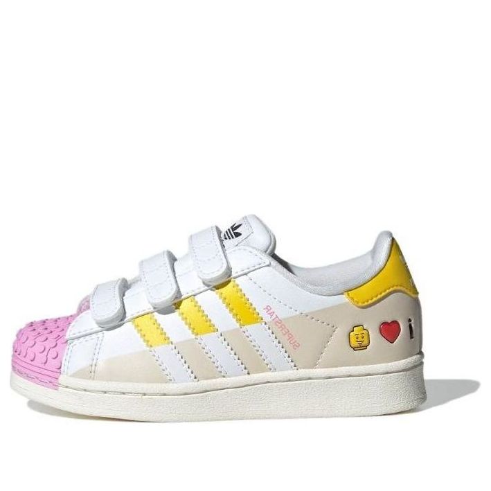 adidas Originals Superstar Velcro x LEGO (White Pink) - Kids' Shoes