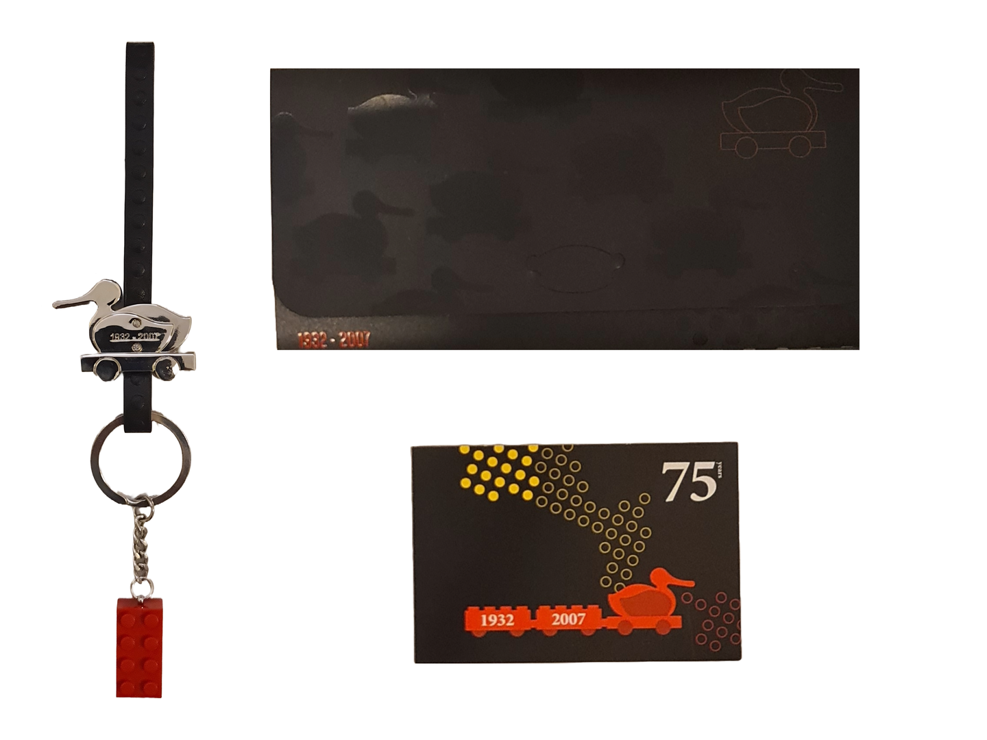 LEGO JUBILÆUM 1932 - 2007 Anniversary Key Chain - Duck on a Leather band
