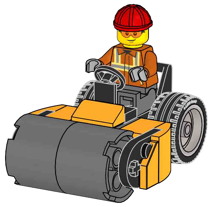 Construction Worker with Roller