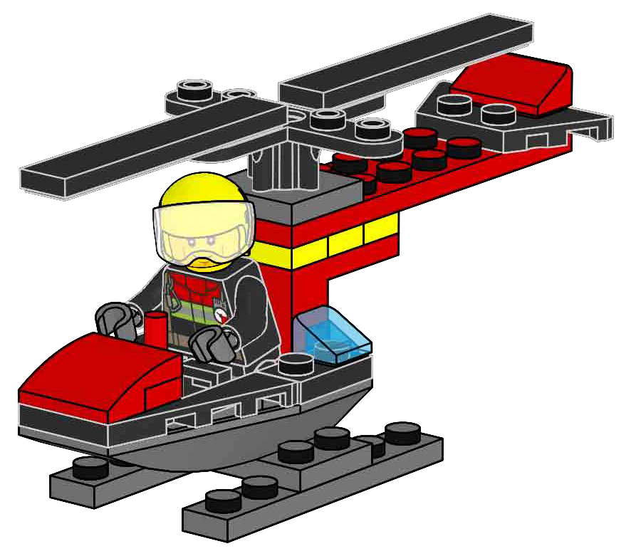 Firefighter with Helicopter (L0002227-1)