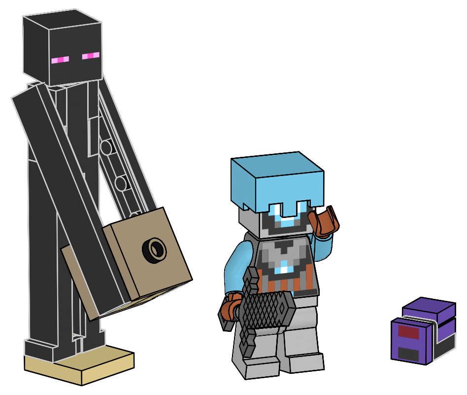 Space Sentinel, Enderman and Endermite LEGO set box