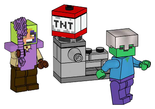 Hero, Zombie and TNT Launcher (L0002254-1)