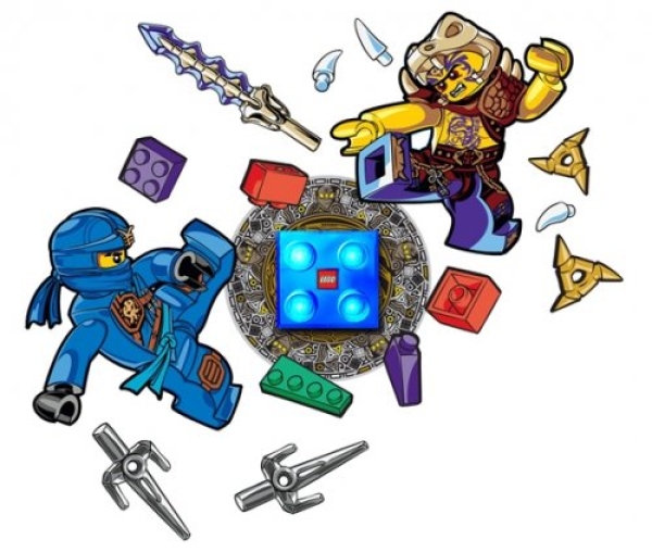 Main image of LEGO Ninjago Brick Night Light and Wall Decals - Jay (LGLNI4J-1)