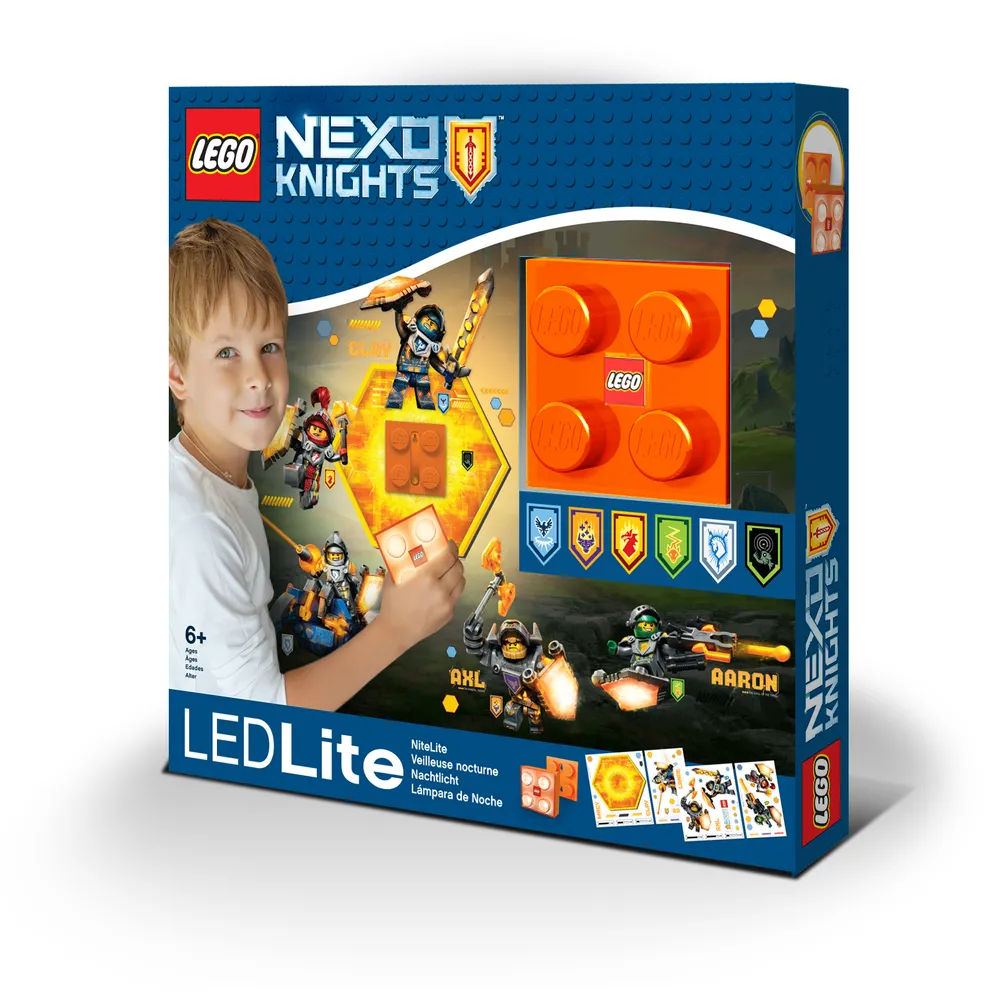 Main image of LEGO Nexo Knights Brick Night Light and Wall Decals (LGLNI7-1)