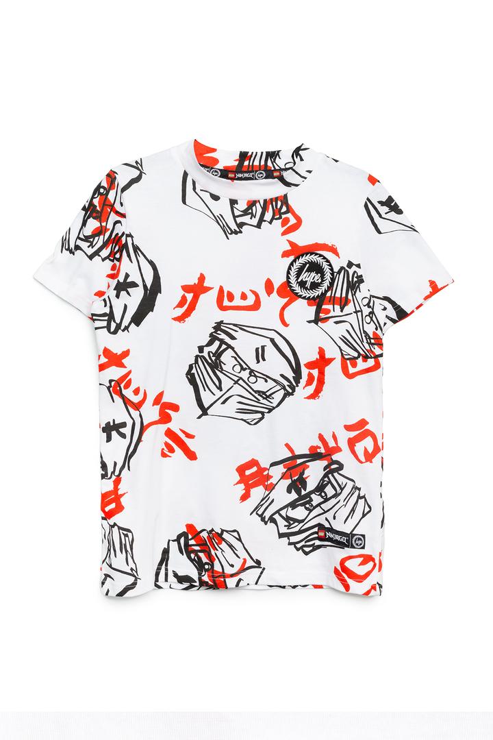 HYPE X LEGO NINJAGO White Just Hype Faces Adults' T-Shirt (LNJ275628-1)
