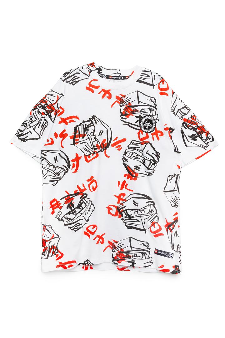 HYPE X LEGO NINJAGO White Just Hype Faces Kids' T-Shirt (LNJ275629-1)