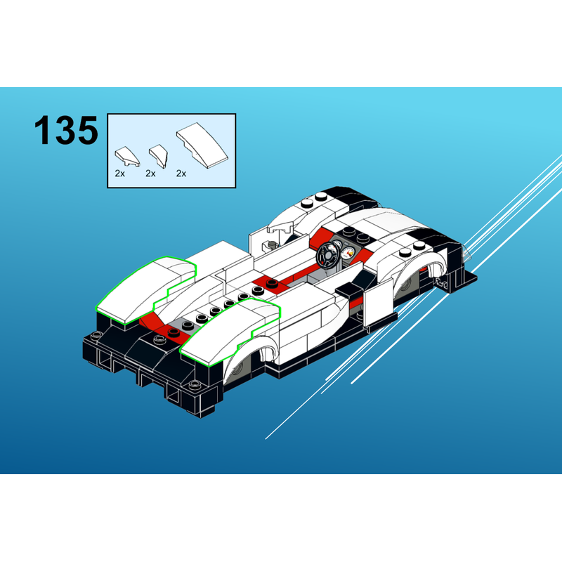 Lego Moc Porsche 919 Hybrid Ii Speed Champions By Klaramocs Rebrickable Build With Lego 3253