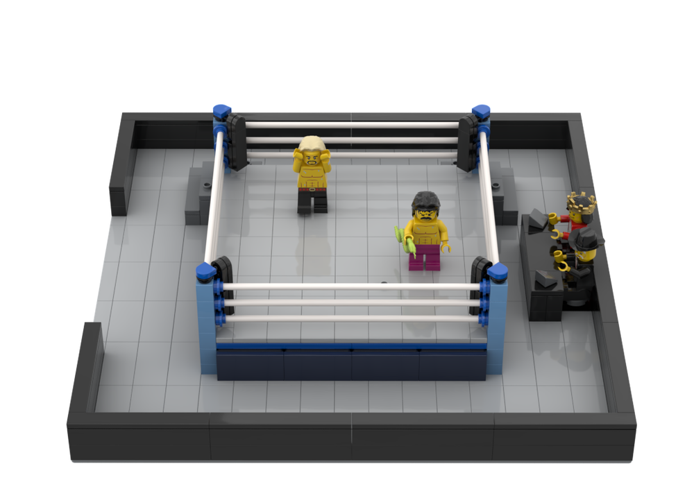 LEGO MOC Professional Wrestling Ring Blue Brand by Brick.Mocman Rebrickable Build with LEGO