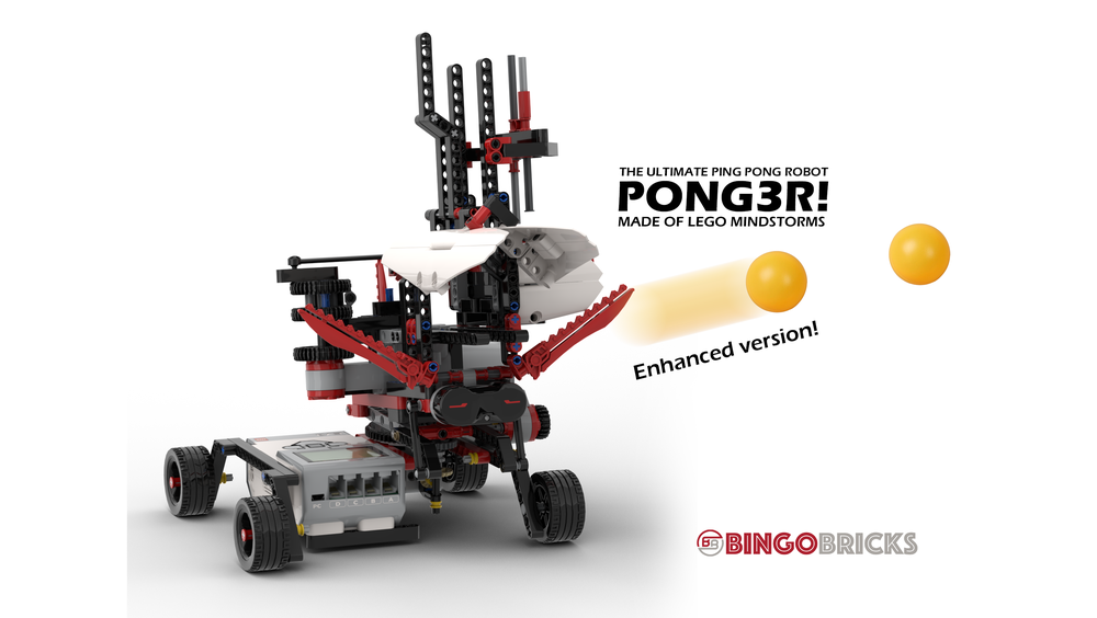 LEGO MOC PONG3R! - The ultimate ping pong robot! by Bingobricks