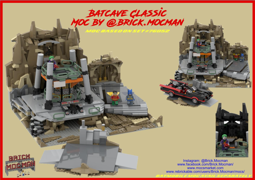 LEGO Batcave MOC  Lego batmobile, Lego batman, Lego creative