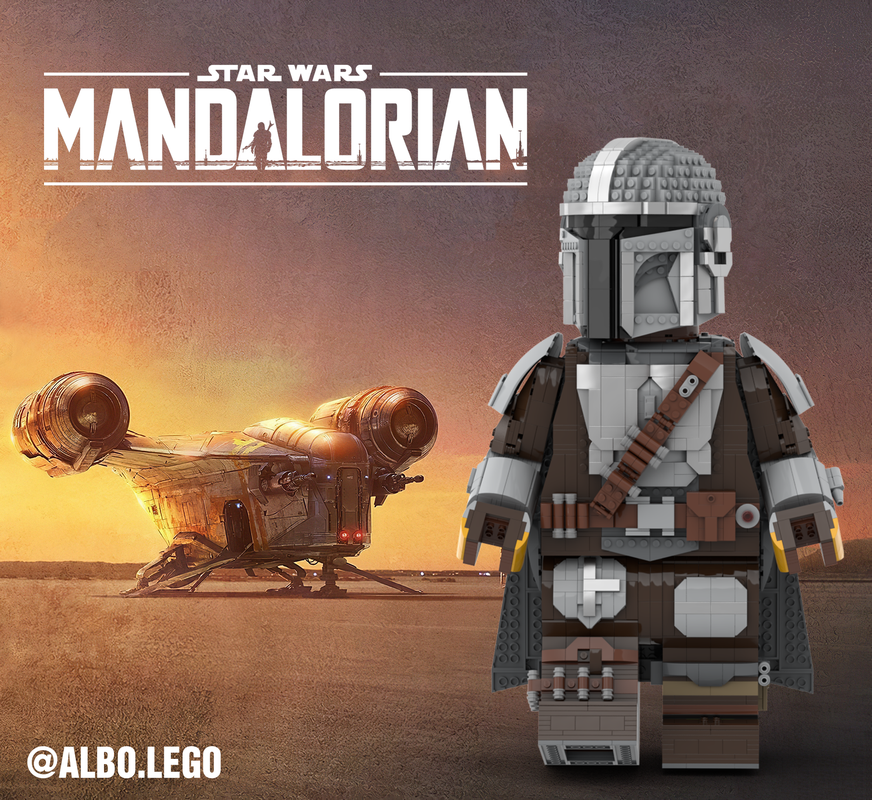 LEGO MOC The Mandalorian Mega Figure (fits official Lego Helmet