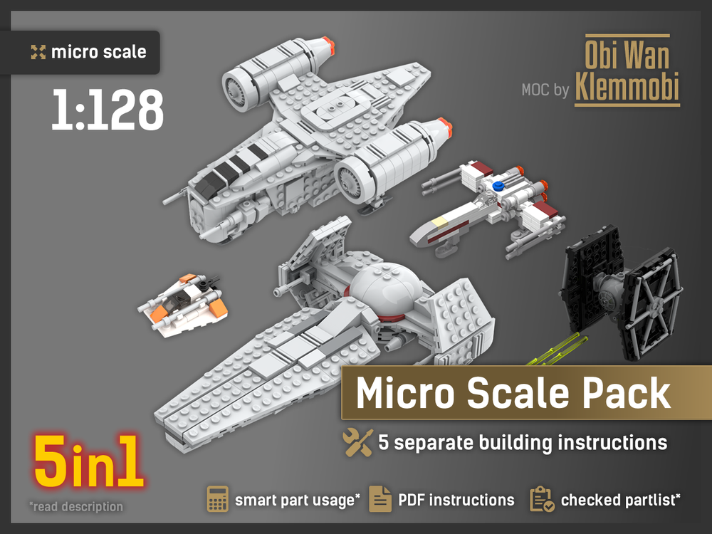 LEGO MOC Micro Scale Spaceships Pack 5in1 by obiwanklemmobi