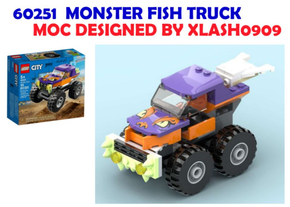 LEGO MOC 60251 MONSTER FISH TRUCK by xlash0909 | Rebrickable 