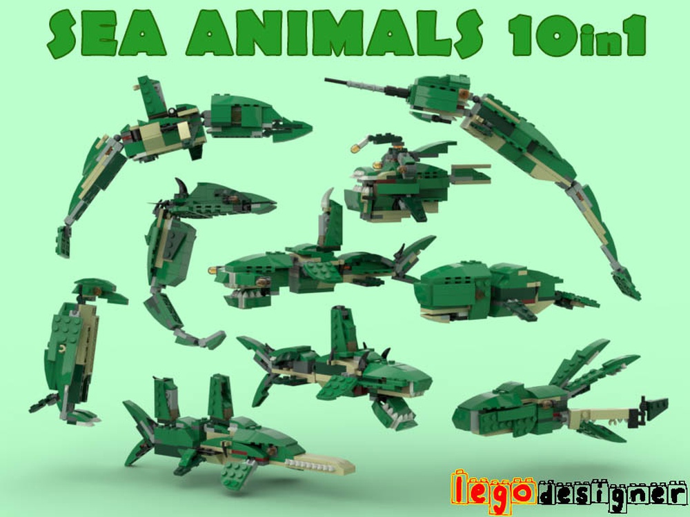 LEGO MOC 31058 Sea Animals Package 10in1 by LegoDesigner | Rebrickable -  Build with LEGO