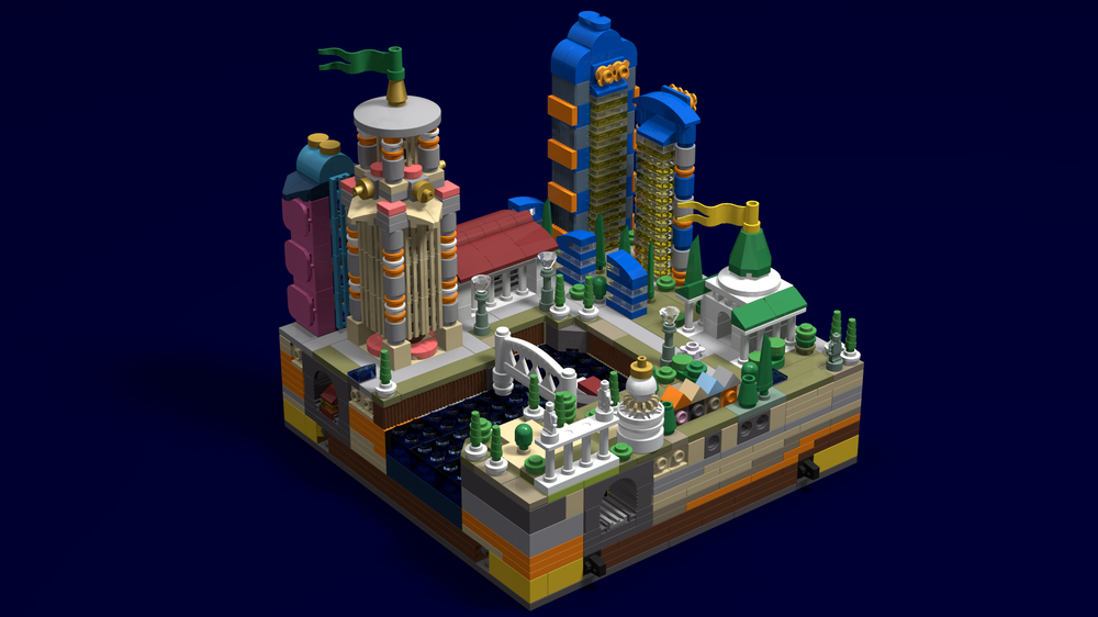 LEGO MOC 20x20 micro city connectable waterfront #01 by | Rebrickable - Build with LEGO