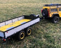 twin-axle trailer for car transport with sides