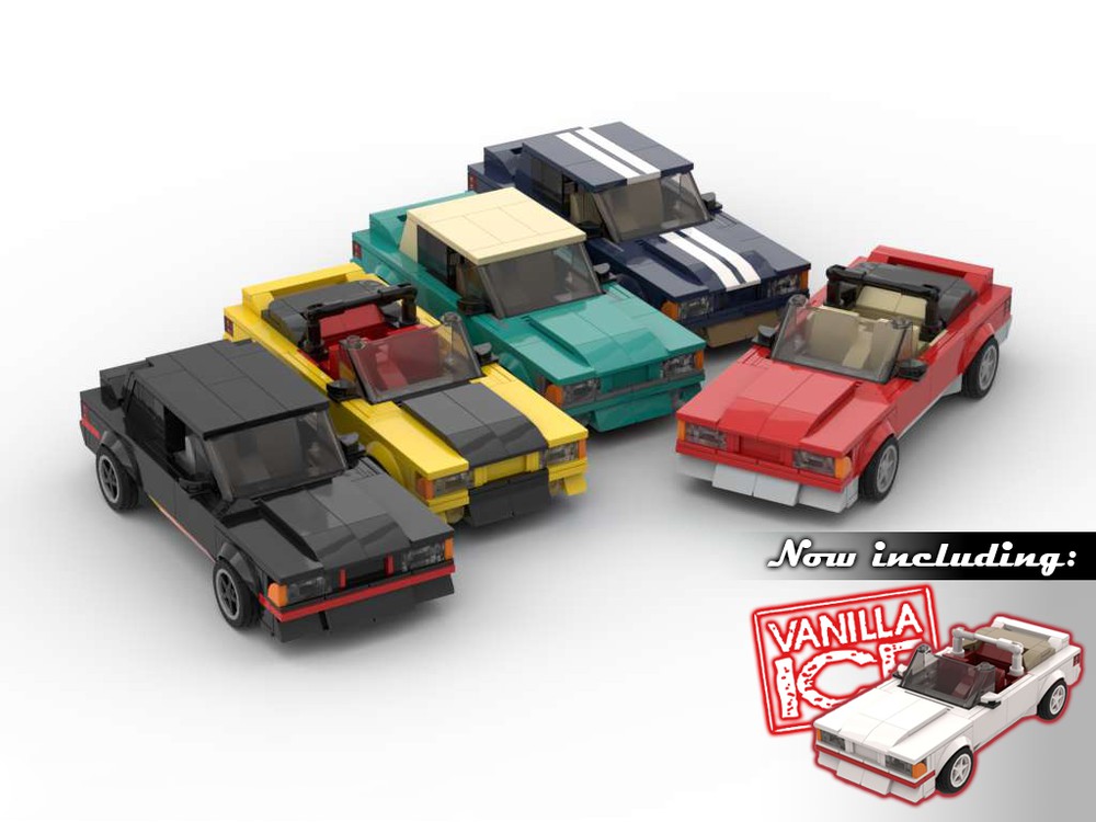 LEGO MOC Ford Fox Body Mustang - Set of Five Colors by IBrickedItUp