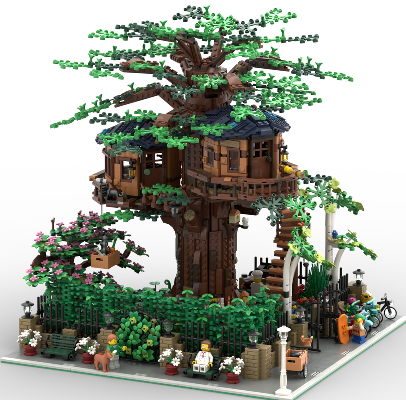 LEGO MOC Modular Tree - House with BBQ 21318 - Extension - Creator Expert Treehouse Baumhaus by osna_wolle | Rebrickable - Build with LEGO
