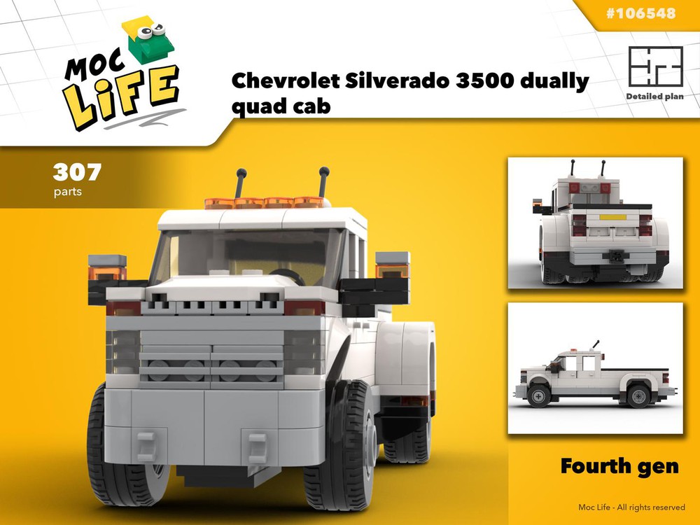 Lego Moc Chevrolet Silverado 3500 Dually Quad Cab By Moclife