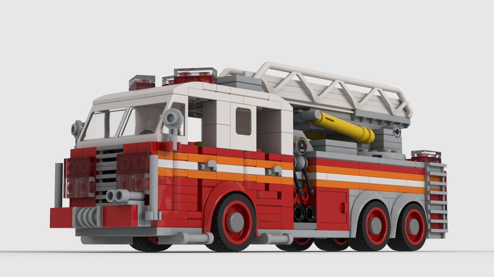 LEGO MOC NYFD Ladder Truck by Steven8D | Rebrickable - Build with LEGO