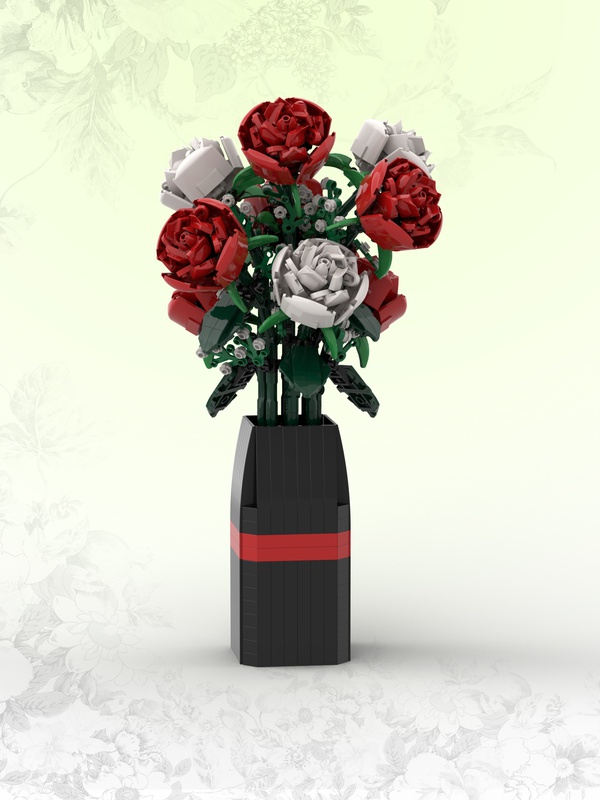 LEGO MOC Red & White Roses (BT007) by DoctorOctoroc