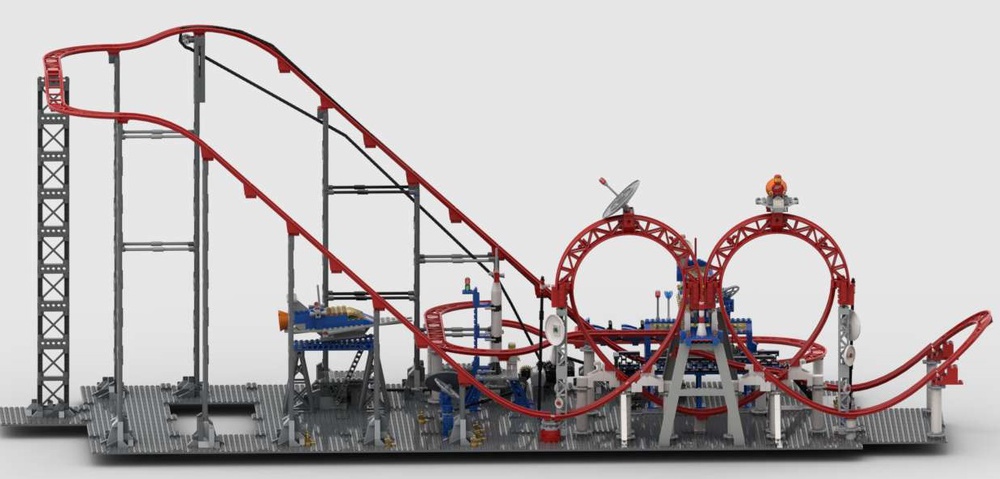 LEGO MOC Double Looping Rollercoaster by Gdale