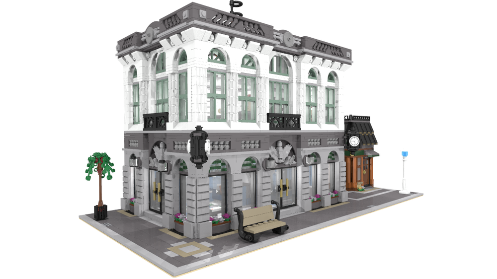 LEGO MOC Brick Bank with Coffee Shop by dagupa | Rebrickable - Build ...