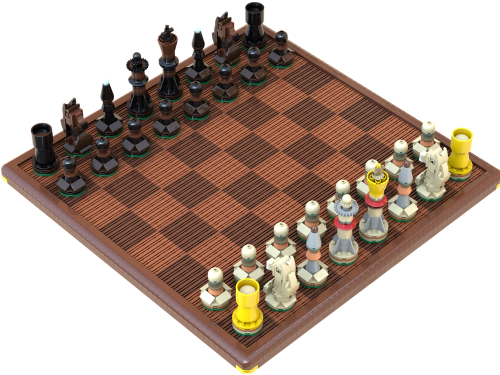 Lego knights best sale chess set