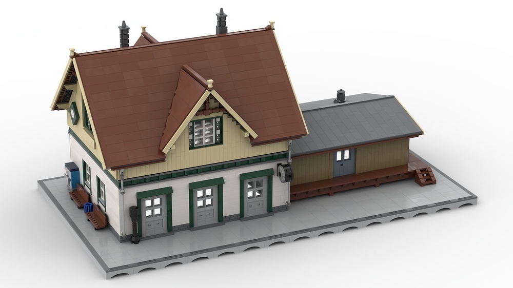 Generalife sollys Patriotisk LEGO MOC Train station Blumenfeld Bahnhof by www.bricks-on-rails.de |  Rebrickable - Build with LEGO