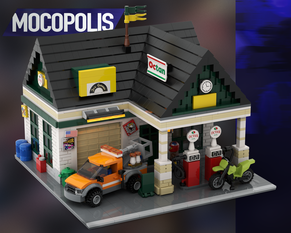 LEGO MOC Gas Station & Car Service for LEGO by MOCOPOLIS | Rebrickable with