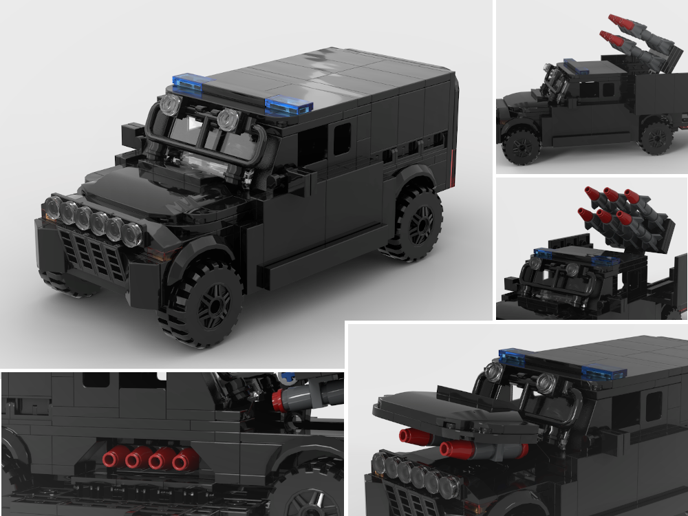 Lærerens dag median Sindssyge LEGO MOC Armored car with hidden missile launchers (SWAT) by boostrobotics  | Rebrickable - Build with LEGO