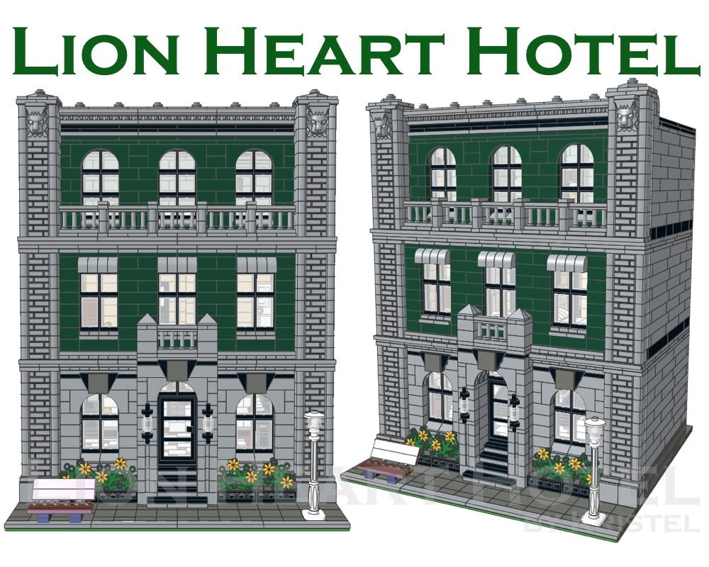 STREET SIGHT MOC 11223 Lion Heart Hotel by Kristel MOCBRICKLAND 