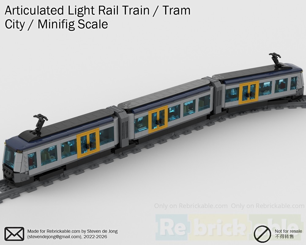 LEGO MOC Articulated Light Rail Train / Tram (City / minifig scale) by ...
