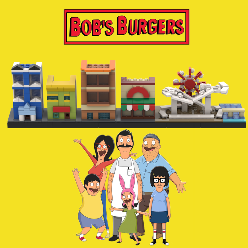 LEGO MOC Bob's Burgers skyline by bootbricks Rebrickable Build with