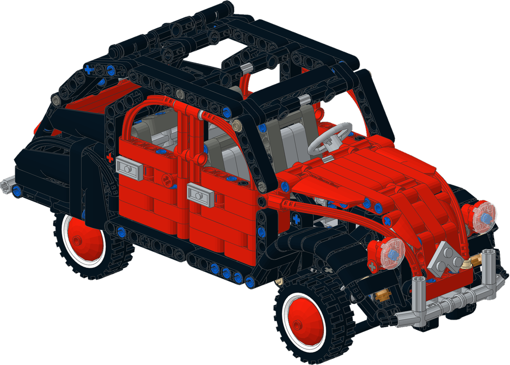 løgner instans glas LEGO MOC Citroen 2CV Charleston black / Red by Nico71 | Rebrickable - Build  with LEGO