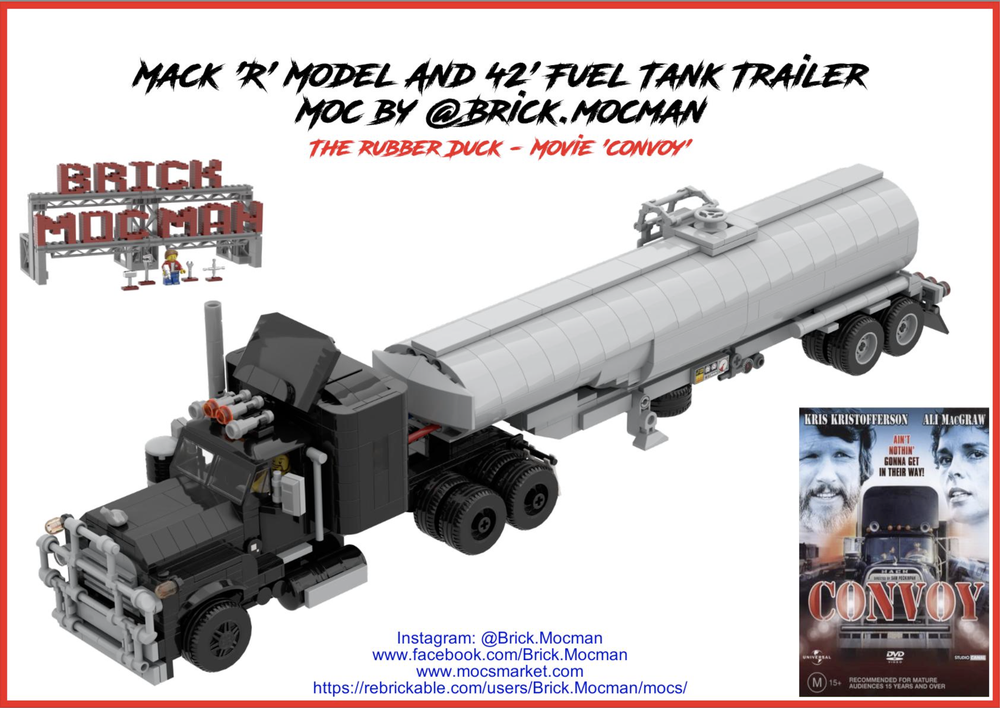 LEGO MOC Mack R Rubber Duck and Tanker Trailer by Brick.Mocman