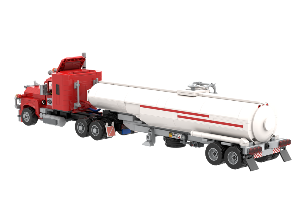 LEGO MOC-116126 Mack R Series Red Truck and Tanker Trailer by Brick ...