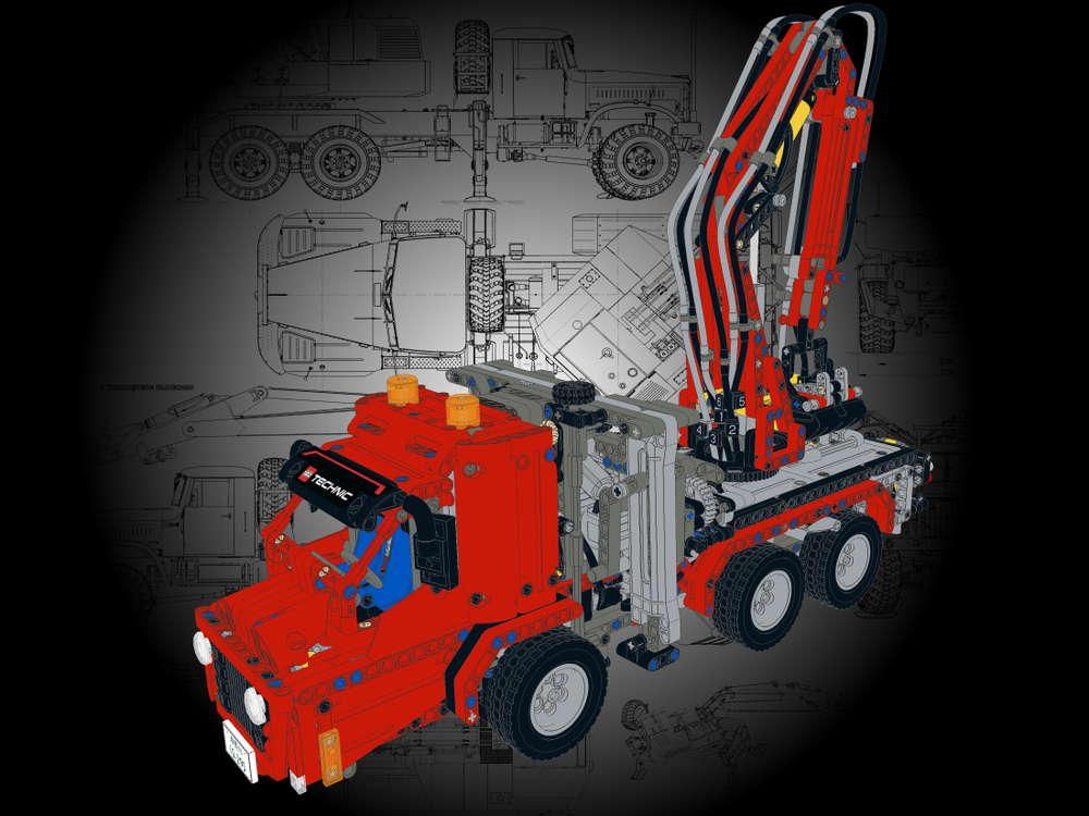 LEGO MOC RC Pneumatic Crane Truck by olivierz