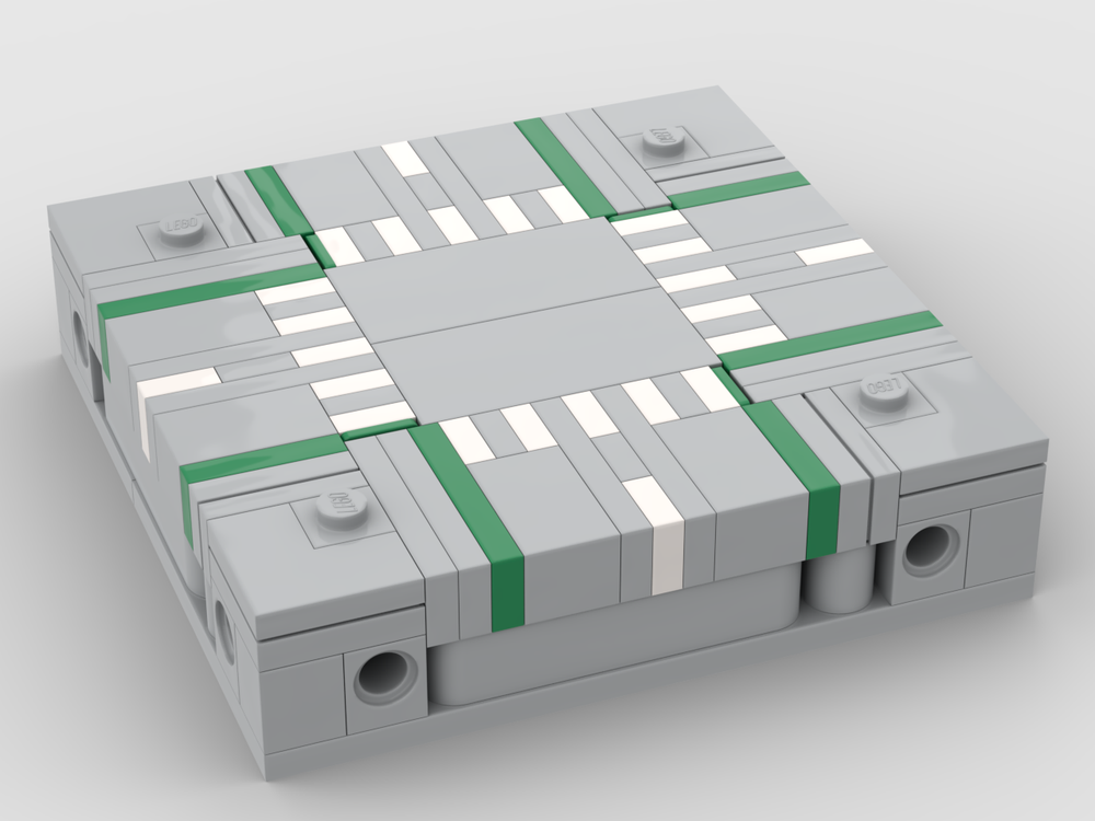 Lego Moc 607pr0001 - Baseplate Crossroads (microscale Version) By 