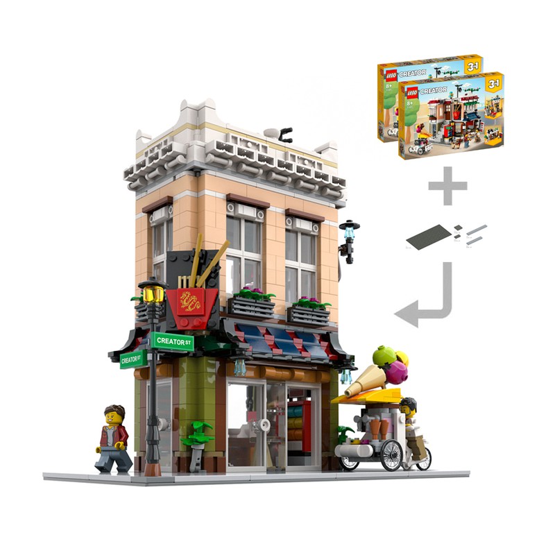 LEGO MOC Noodle Shop BrickAtive Rebrickable Build with LEGO