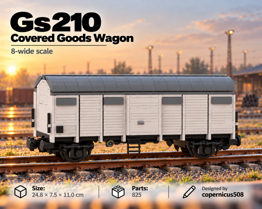 LEGO MOC-117422 Covered Freight Wagon 