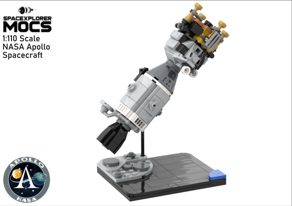 tråd Bygger Diskriminering af køn LEGO MOC 1:110 Scale Apollo CSM/LM by SpaceXplorer MOCs | Rebrickable -  Build with LEGO
