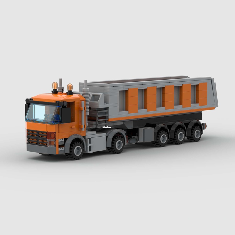 LEGO MOC Lego City Semi Dump Truck orange by nicolas_brick_design Rebrickable - Build with