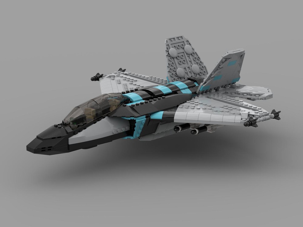 LEGO MOC Jet Fighter (F-22 Raptor) by JomoStudios | Rebrickable - Build ...