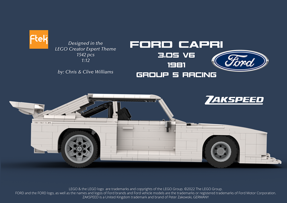 LEGO MOC Ford Zakspeed Capri - Mk III - 1981 (Base White) by